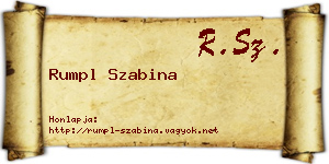 Rumpl Szabina névjegykártya